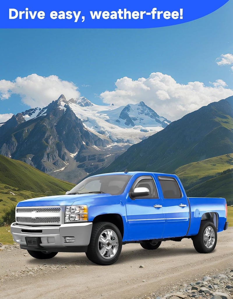 Breejoy in-Channel Window Rain Guards Fit for 2007-2013 Chevy Silverado/GMC Sierra Crew Cab Trucks, Extra Durable Visors Vent Visors Window Deflector Vent Shades Car Accessories-4ps - Image 2